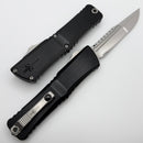 Marfione Custom Knives Combat Troodon Interceptor Mirror Polish Compound Ground Blade w/ Black Hefted Aluminum Handle w/ Flamed Accent