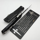 Marfione Custom Knives Combat Troodon Interceptor Mirror Polish Compound Ground Blade w/ Black Hefted Aluminum Handle w/ Flamed Accent