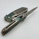 Reate Terminator-T600 Bead Blasted Titanium Integral Handle w/ Zirconium Accents & Frosted Satin MagnaCut