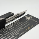Marfione Custom Knives Combat Troodon Interceptor Mirror Polish Compound Ground Blade w/ Black Hefted Aluminum Handle w/ Flamed Accent