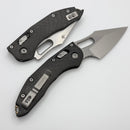 Microtech Marfione Select Manual Stitch RAM LOK Smooth Carbon Fiber Handles & Stonewash M390MK w/ Bronze Accents 169RL-10MS7