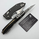 Microtech Marfione Select Manual Stitch RAM LOK Smooth Carbon Fiber Handles & Stonewash M390MK w/ Bronze Accents 169RL-10MS7