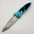 Microtech Socom Elite T/E Manual Turquoise Handles w/ Stonewash Tanto 161-10TQ (Consignment)