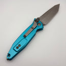 Microtech Socom Elite T/E Manual Turquoise Handles w/ Stonewash Tanto 161-10TQ (Consignment)