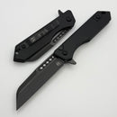 Heretic Knives M/A Jinn Flipper w/ Black Aluminum Handles & DLC MagnaCut H213-6A-T
