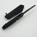 Heretic Knives M/A Jinn Flipper w/ Black Aluminum Handles & DLC MagnaCut H213-6A-T