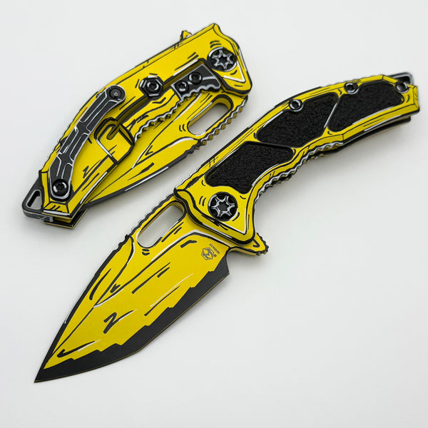 Heretic Knives Medusa Cel Shade Yellow Handles w/ MagnaCut H009-CS-YW