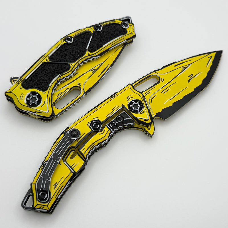 Heretic Knives Medusa Cel Shade Yellow Handles w/ MagnaCut H009-CS-YW