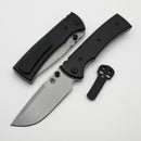 Chaves Knives Redencion 229 w/ Black Aluminum Handles & Black Hardware w/ Stonewash Drop Point Elmax - Blue Label