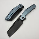 Tuya Knife Digger S90V Plain edge and Blue Titanium B-PVDB-H-BU