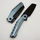 Tuya Knife Digger S90V Plain edge and Blue Titanium B-PVDB-H-BU