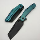Tuya Knife Digger S90V Plain edge and Green Titanium B-PVDB-H-GR