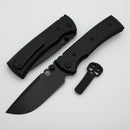 Chaves Knives Redencion 229 w/ Black Aluminum Handles & Black Hardware w/ Black Drop Point Elmax - Blue Label