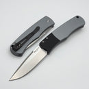 Pro-Tech Whiskers Bolster Release Gray w/ Textured Bolsters & Stonewash 154-CM BR-1.3 LTD-Grey