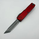 Factory Blem Microtech UTX-85 Gen IV w/ Red Handle & Apocalyptic Full Serrated T/E M390MK 12334-12APRD