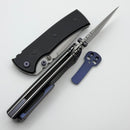 Chaves Knives Redencion 229 w/ Black Aluminum Handles & Purple Hardware w/ Stonewash Tanto 154CM - Blue Label