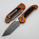 Microtech Knives LUDT Gen III Apocalyptic Tanto Full Serrated w/ Orange Handle 1136-12APOR