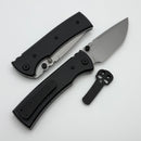 Chaves Knives Redencion 229 w/ Black Aluminum Handles & Black Hardware w/ Stonewash Tanto 154CM - Blue Label