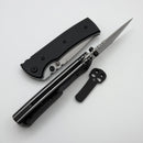 Chaves Knives Redencion 229 w/ Black Aluminum Handles & Black Hardware w/ Stonewash Tanto 154CM - Blue Label