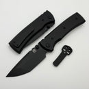 Chaves Knives Redencion 229 w/ Black Aluminum Handles & Black Hardware w/ Black Tanto 154CM - Blue Label