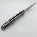 Holt Bladeworks Outlaw w/ Satin Quill Titanium Lava Flow Inlaid Handles & M390 Near Mirror 73