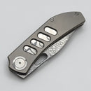 Yan Knives Chevron - Titanium Handles w/ Monochrome ZircuTi Accents & Grabak Damasteel