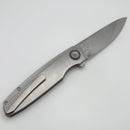 Holt Bladeworks Outlaw w/ Burnished Quill Titanium Shred Carbon Inlaid Handles & Fafnir Damasteel 62