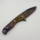 Medford Praetorian Slim Flipper S45VN Vulcan Drop Point & Bronze/Violet Fade Handles