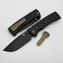 Chaves Knives Redencion 229 w/ Black Aluminum Handles & Bronze Hardware w/ Black Drop Point 154CM - Blue Label