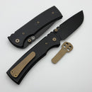 Chaves Knives Redencion 229 w/ Black Aluminum Handles & Bronze Hardware w/ Black Drop Point 154CM - Blue Label