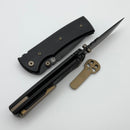 Chaves Knives Redencion 229 w/ Black Aluminum Handles & Bronze Hardware w/ Black Drop Point 154CM - Blue Label