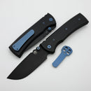 Chaves Knives Redencion 229 w/ Black Aluminum Handles & Blue Hardware w/ Black Drop Point 154CM - Blue Label