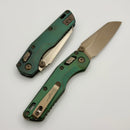 Microtech Marfione Select MSI RAM LOK Mini Fluted Antique Green w/ Bronze Accent & Plain Edge Bronze M390MK 210M-13FLMS2