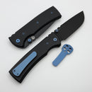 Chaves Knives Redencion 229 w/ Black Aluminum Handles & Blue Hardware w/ Black Drop Point 154CM - Blue Label