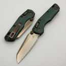 Microtech Marfione Select MSI RAM LOK Mini Slab Side Antique Green w/ Bronze Accent & Full Serrated Bronze M390MK 210M-15MS2
