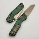 Microtech Marfione Select MSI RAM LOK Mini Slab Side Antique Green w/ Bronze Accent & Full Serrated Bronze M390MK 210M-15MS2