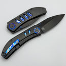 Yan Knives Chevron - DLC Titanium Handles w/ Zircuti Accents & DLC MagnaCut