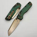 Microtech Marfione Select MSI RAM LOK Mini Slab Side Antique Green w/ Bronze Accent & Plain Edge Bronze M390MK 210M-13MS2