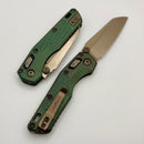 Microtech Marfione Select MSI RAM LOK Mini Frag Antique Green w/ Bronze Accent & Plain Edge Bronze M390MK 210M-13FRMS2