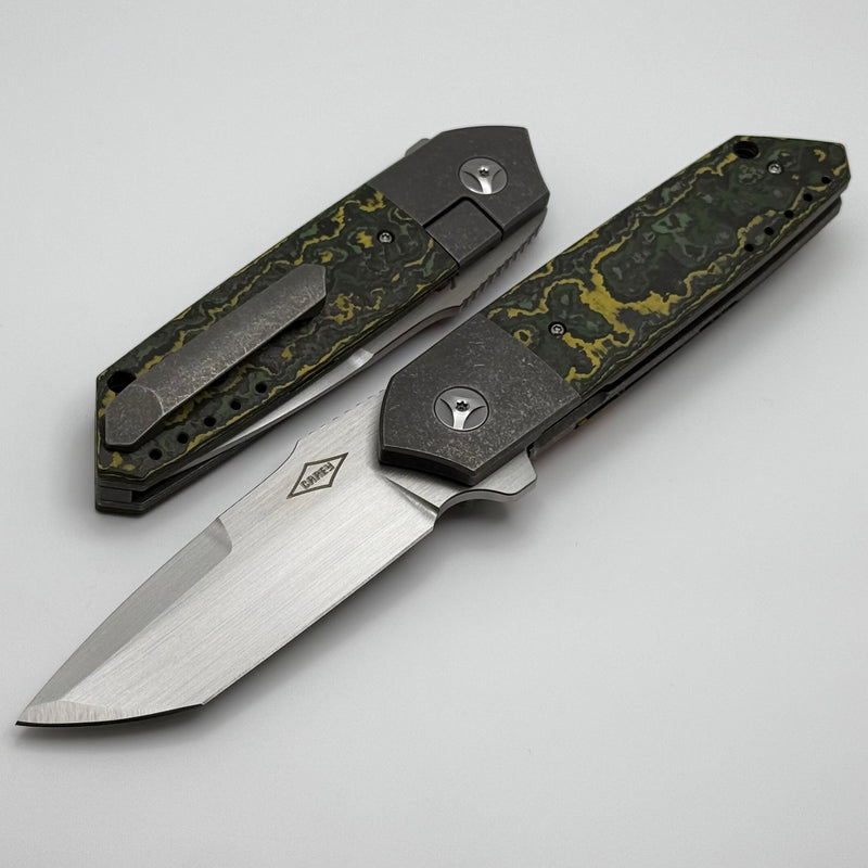 Mechforce Peter Carey Collab Roadster w/ Toxic Green Fat Carbon Inlaid Titanium Handles & M390