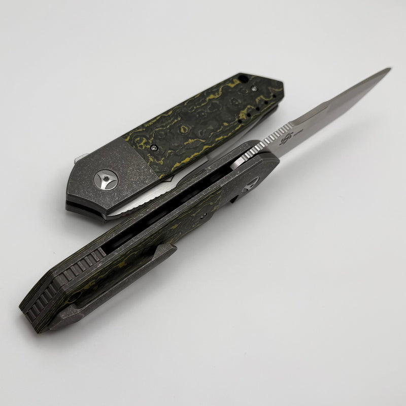 Mechforce Peter Carey Collab Roadster w/ Toxic Green Fat Carbon Inlaid Titanium Handles & M390