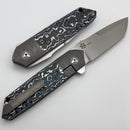Mechforce Peter Carey Collab Roadster w/ Forest Blue Fat Carbon Inlaid Titanium Handles & M390