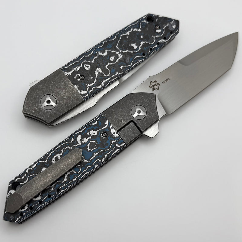 Mechforce Peter Carey Collab Roadster w/ Forest Blue Fat Carbon Inlaid Titanium Handles & M390