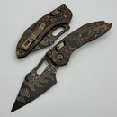 Microtech Marfione Select Manual Stitch RAM LOK Baker Forge Damascus & Live Wire Carbon Fiber Handles 169RL-16MS2