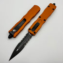 Microtech Dirac Delta Orange Tangerine Double Edge Black Part Serrated Tactical Standard 227-2OT