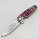 Holt Bladeworks Morpheus w/ Satin Quill Titanium Mammoth Molar Inlaid Handles & Heimskringla Damasteel