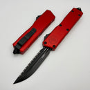 Microtech Scarab 2 Gen 3 Executive Tactical w/ Red Handle & Full Serrated D/E-S Black M390MK 1181-3RD