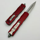 Microtech Dirac Double Edge Stonewash Full Serrated & Merlot Handle 225-12MR