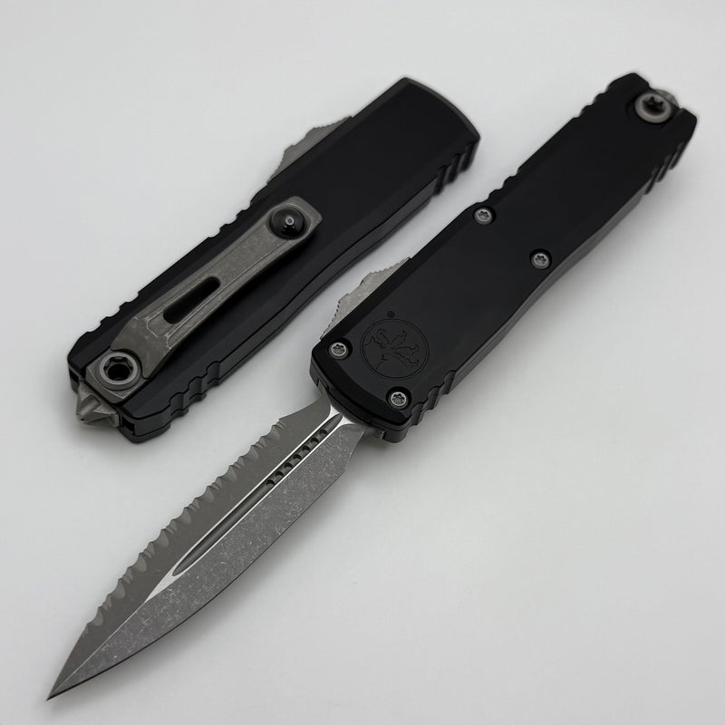 Microtech UTX-85 Gen IV w/ Black Handle & Full Serrated Apocalyptic D/E M390MK 12324-12AP
