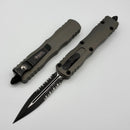 Microtech Dirac Double Edge Black Partial Serrated & Natural Clear 225-2NC